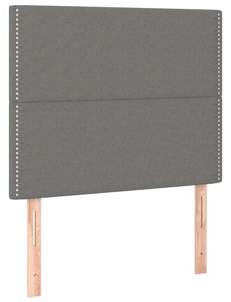 Čelo postele tmavě šedé 100x5x118/128 cm látkové 3116183