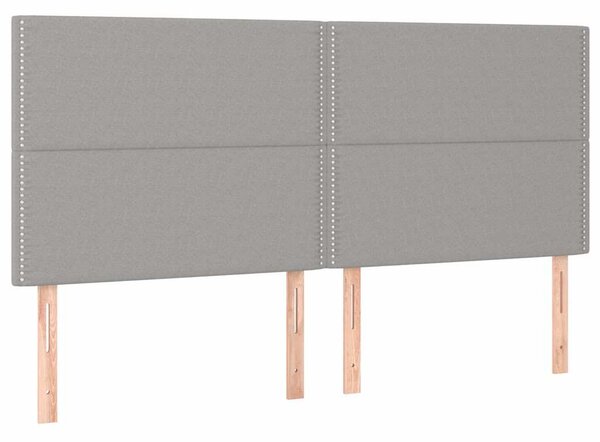 Čelo postele světle šedé 200 x 5 x 118/128 cm látkové 3116214
