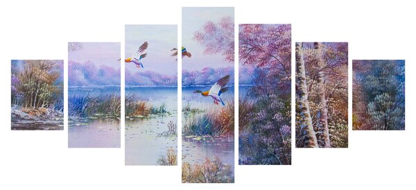 Obraz - Přichází podzim, olejomalba (210x100 cm)