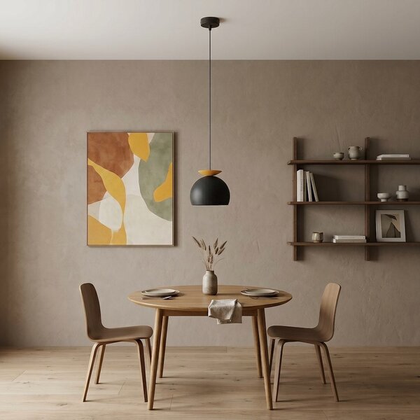 Závěsné svítidlo GEO 1 – černé / oranžové, 1× E27, šířka 27 cm