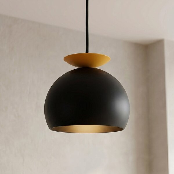 Závěsné svítidlo GEO 1 – černé / oranžové, 1× E27, šířka 27 cm