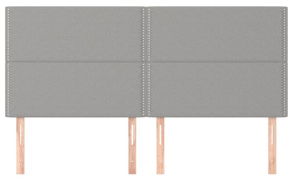 Čelo postele světle šedé 200 x 5 x 118/128 cm látkové 3116214