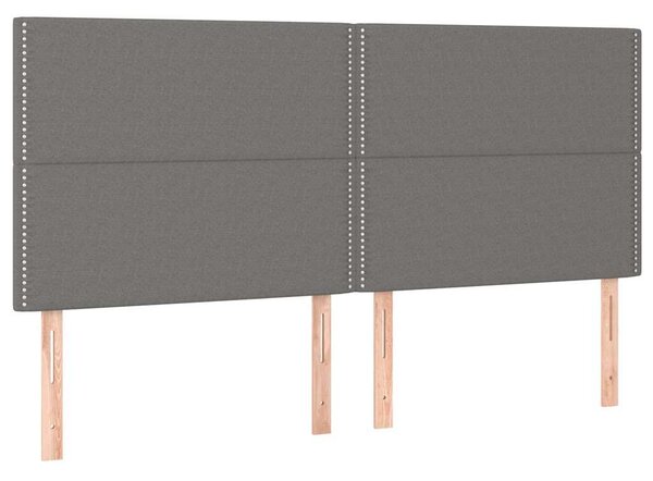Čelo postele tmavě šedé 200 x 5 x 118/128 cm látkové 3116215