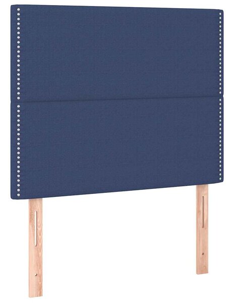 Čelo postele modré 100x5x118/128 cm látkové 3116188