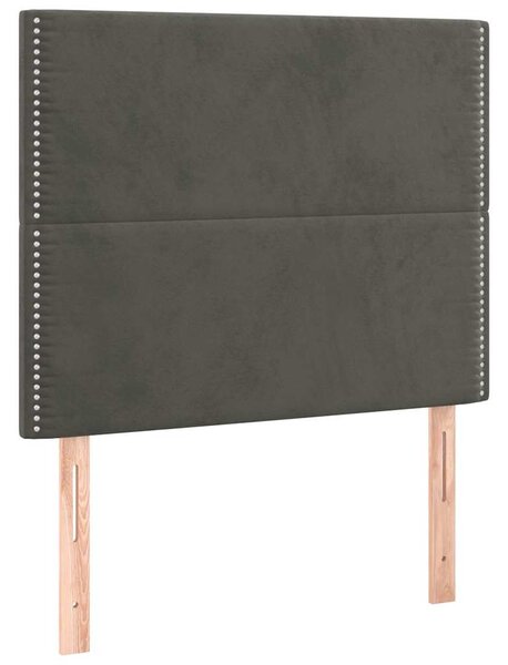 Čelo postele tmavě šedé 100x5x118/128 cm sametové 3116235