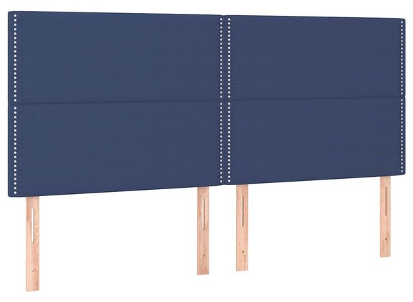 Čelo postele s LED modrá 200x5x118/128 cm textil 3122312