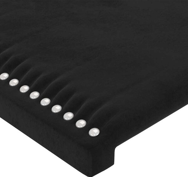 Čelo postele černé 200x5x118/128 cm sametové 3116260