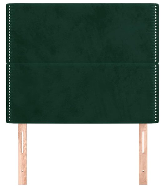 Čelo postele tmavě zelené 100x5x118/128 cm sametové 3116237