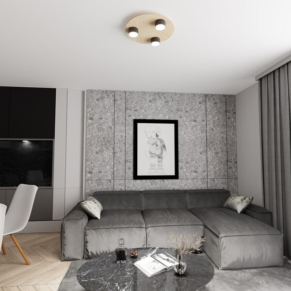 Stropní svítidlo PIXO 3 – černé, 3× GX53, šířka 40 cm