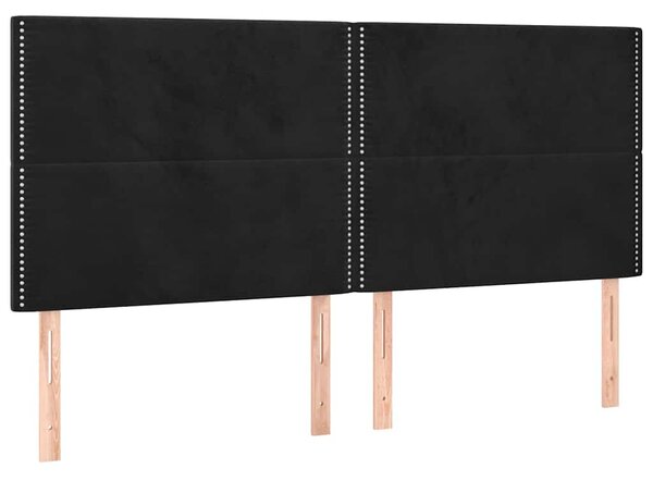 Čelo postele černé 200x5x118/128 cm sametové 3116260