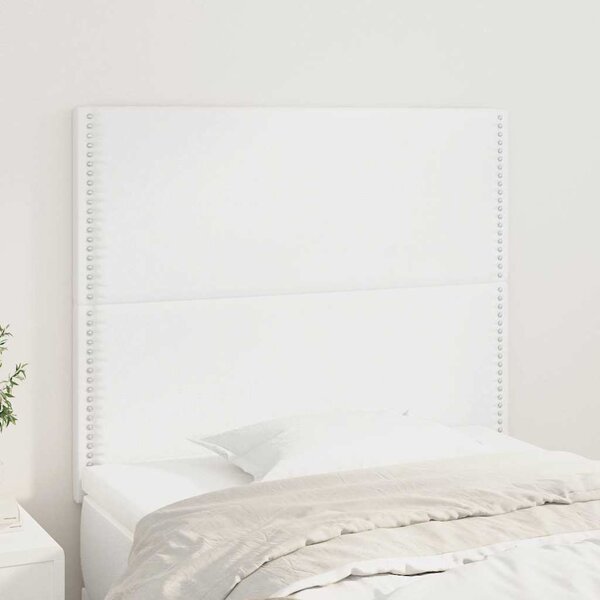 Čelo postele bílé 100x5x118/128 cm umělá kůže 3116277