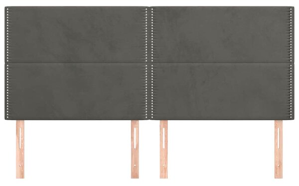 Čelo postele tmavě šedé 200x5x118/128 cm sametové 3116259