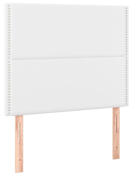 Čelo postele bílé 100x5x118/128 cm umělá kůže 3116277