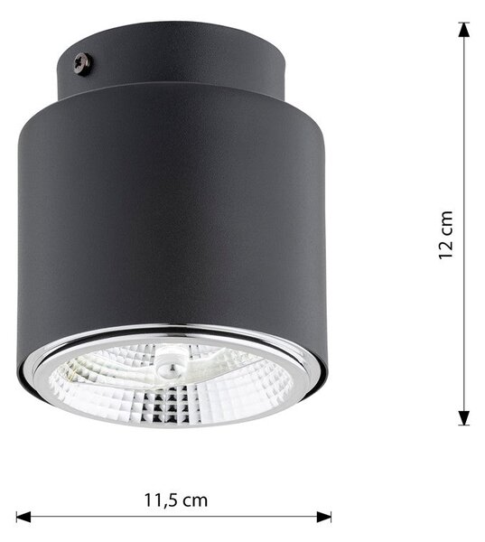 Stropní svítidlo NANO 1 – černé, 1× GU10 AR111, šířka 12 cm