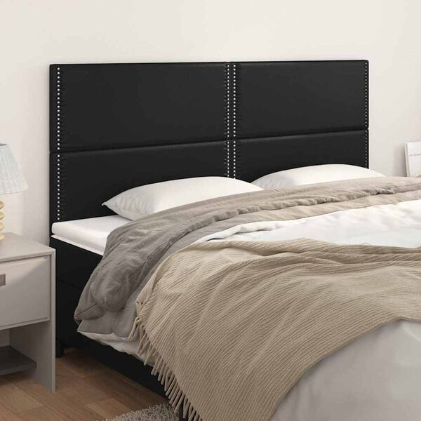 Čelo postele černé 200 x 5 x 118/128 cm umělá kůže 3116300