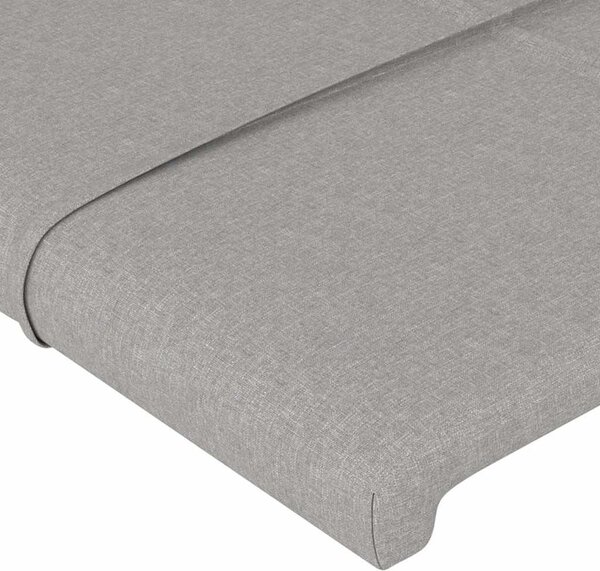 Čelo postele typu ušák světle šedé 83x16x78/88 cm textil 3118742