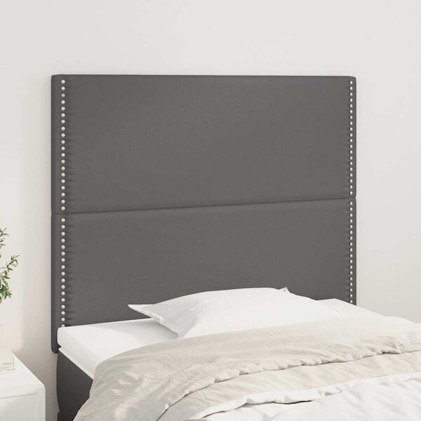 Čelo postele šedé 100x5x118/128 cm umělá kůže 3116280