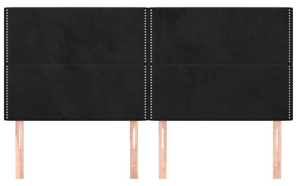 Čelo postele černé 200x5x118/128 cm sametové 3116260