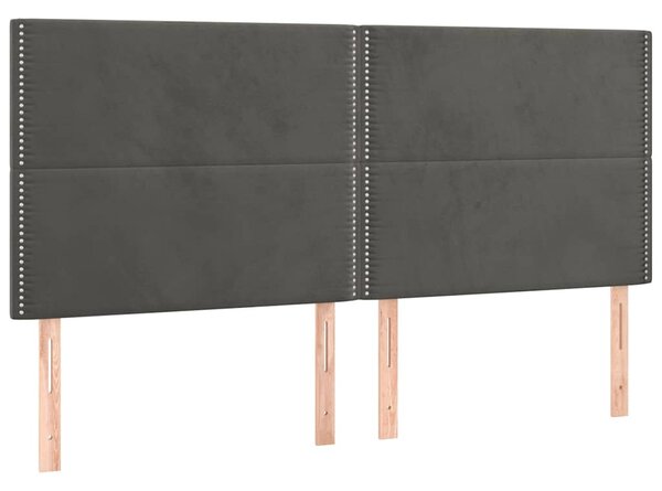 Čelo postele tmavě šedé 200x5x118/128 cm sametové 3116259
