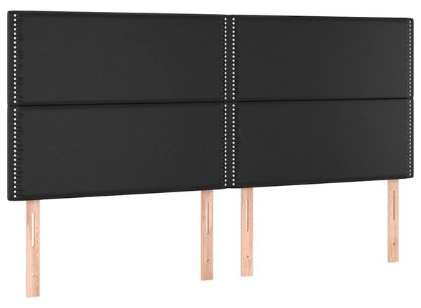 Čelo postele černé 200 x 5 x 118/128 cm umělá kůže 3116300