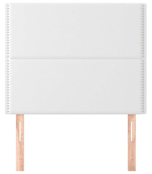 Čelo postele bílé 100x5x118/128 cm umělá kůže 3116277