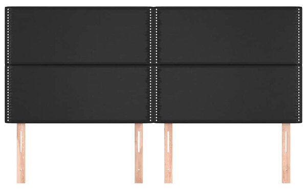 Čelo postele černé 200 x 5 x 118/128 cm umělá kůže 3116300