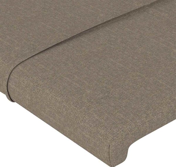 Čelo postele s LED taupe 144x5x118/128 cm textil 3122426