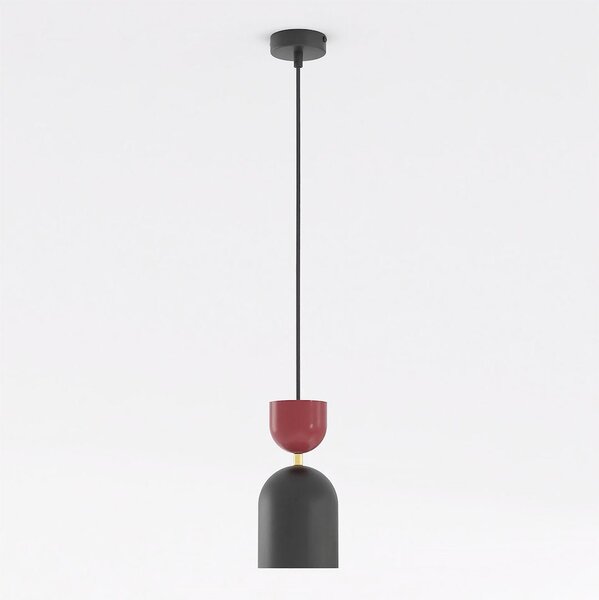 Závěsné svítidlo GAUDI 1 – černé / vínové, 1× E14, šířka 28 cm