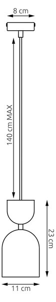 Závěsné svítidlo GAUDI 1 – černé / vínové, 1× E14, šířka 28 cm