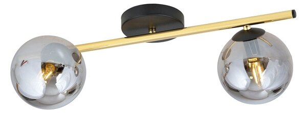 Stropní svítidlo SPLENDI 2 – černé, grafitové sklo, 2× E14, šířka 55 cm