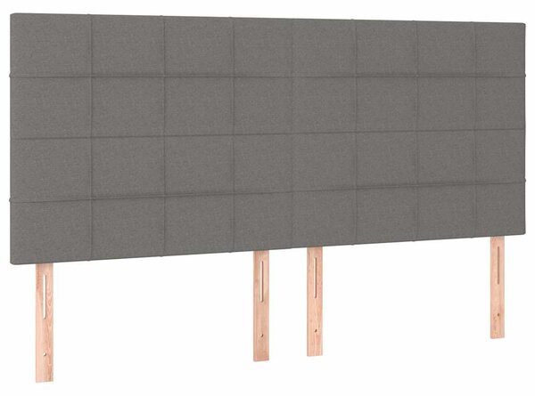 Box spring postel s matrací a LED tmavě šedá 200x200 cm textil 3135462