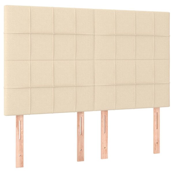 Čelo postele krémové 144x5x118/128 cm látkové 3116335
