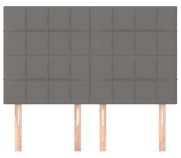 Čelo postele tmavě šedé 144x5x118/128 cm látkové 3116331