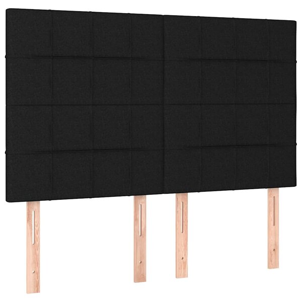 Čelo postele černé 144x5x118/128 cm látkové 3116332