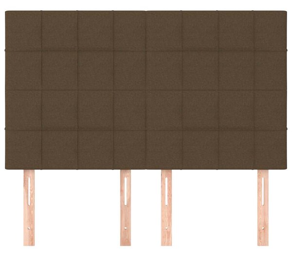 Čelo postele tmavě hnědé 144x5x118/128 cm látkové 3116333
