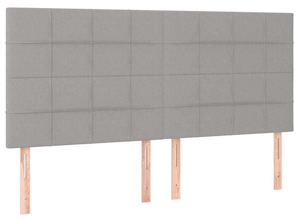 Box spring postel s matrací světle šedá 200 x 200 cm textil 3132017