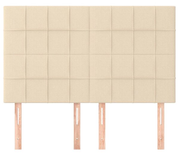 Čelo postele krémové 144x5x118/128 cm látkové 3116335