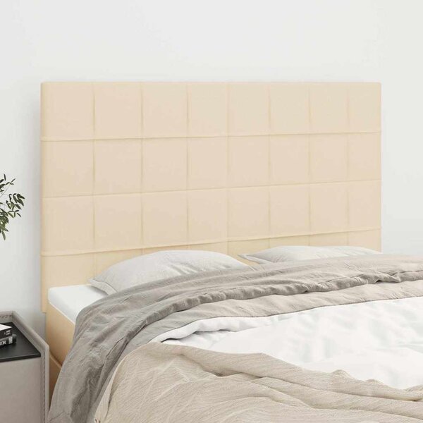 Čelo postele krémové 144x5x118/128 cm látkové 3116335