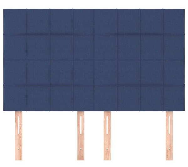 Čelo postele modré 144x5x118/128 cm látkové 3116336