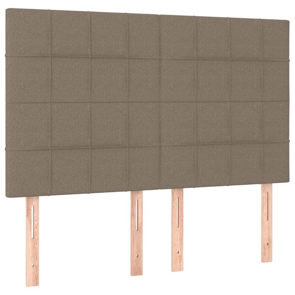 Čelo postele s LED taupe 144x5x118/128 cm textil 3122426