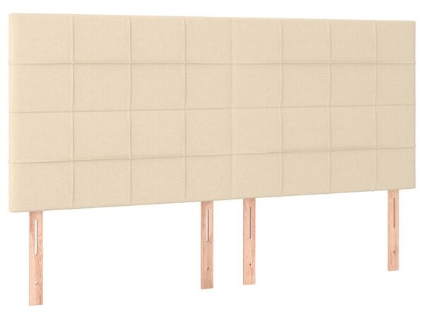 Čelo postele krémové 200x5x118/128 cm látkové 3116359