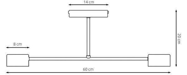 Stropní svítidlo HALO 2 – moka, 2× GX53, šířka 60 cm