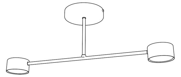 Stropní svítidlo HALO 2 – moka, 2× GX53, šířka 60 cm