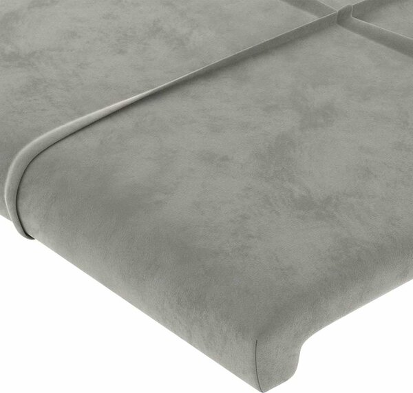 Čelo postele typu ušák světle šedé 83x23x78/88 cm samet 3117174