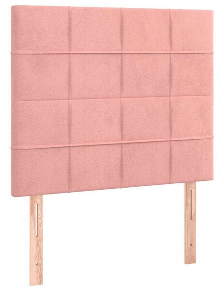 Čelo postele růžové 80x5x118/128 cm sametové 3116367