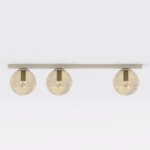 Stropní svítidlo FIT 3 – moka, jantarové sklo, 3× E14, šířka 70 cm