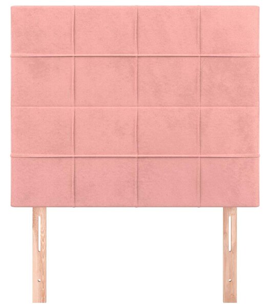 Čelo postele růžové 80x5x118/128 cm sametové 3116367
