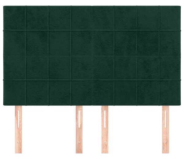 Čelo postele tmavě zelené 144x5x118/128 cm sametové 3116383