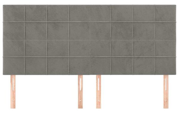 Čelo postele světle šedé 180x5x118/128 cm sametové 3116392