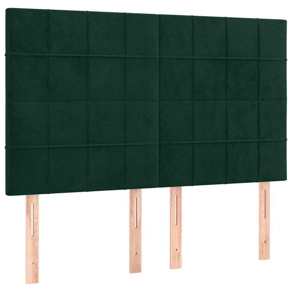 Čelo postele tmavě zelené 144x5x118/128 cm sametové 3116383